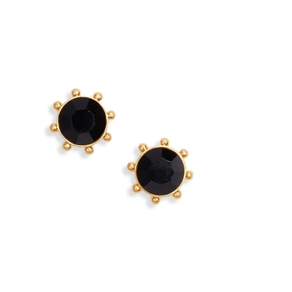 Kate Spade New York Women's Jet Cubic Zirconia‎ Bezel Stud Earrings new